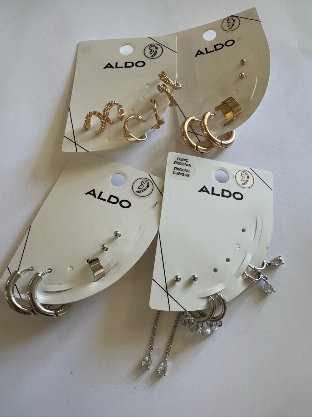 ALDO Gold and Silver Mixed Hoop & Stud Earring Set